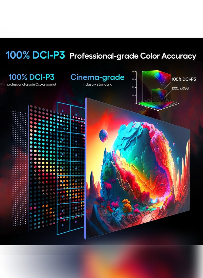 أوبيرفكت شاشة محمولة من UPERFECT مقاس 18 بوصة 144 هرتز 2560*1600P QHD IPS IHD IPS USB C ومنفذ HDMI صغير للشاشة الثانية للكمبيوتر المحمول/الهاتف/وحدة التحكم في الألعاب، قابلة للتركيب VESA - Image 3